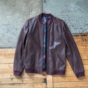 Ted Baker leather bomber jacket
